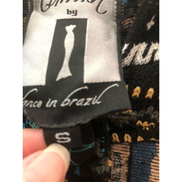 Carmen Patchwork Tapestry Coat Womens Small Boho Art to Wear Made In Brazil - Picture 6 of 12